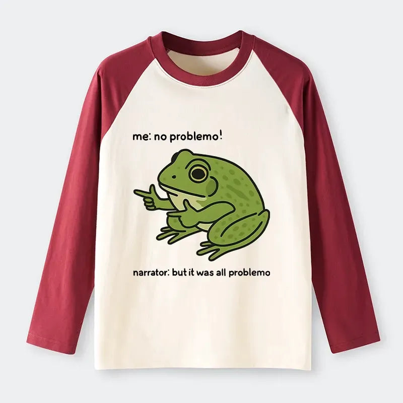 Stupid Frog Meme Raglan Long Sleeve