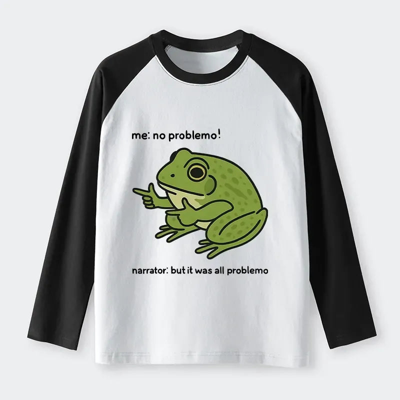 Kyoto-Lion Stupid Frog Meme Raglan Long Sleeve T-shirt