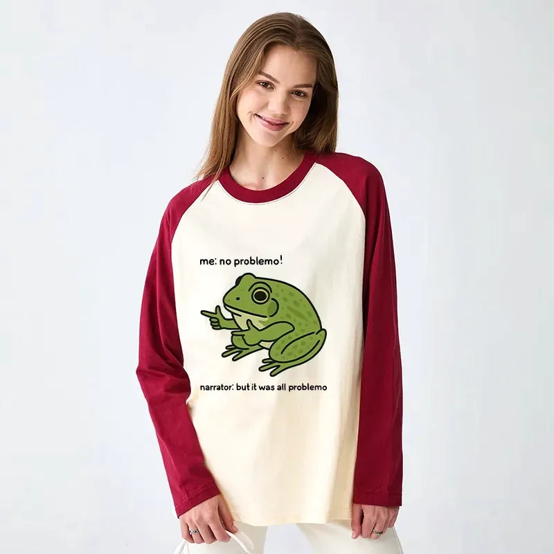 Trendy Frog Raglan Tee for Summer
