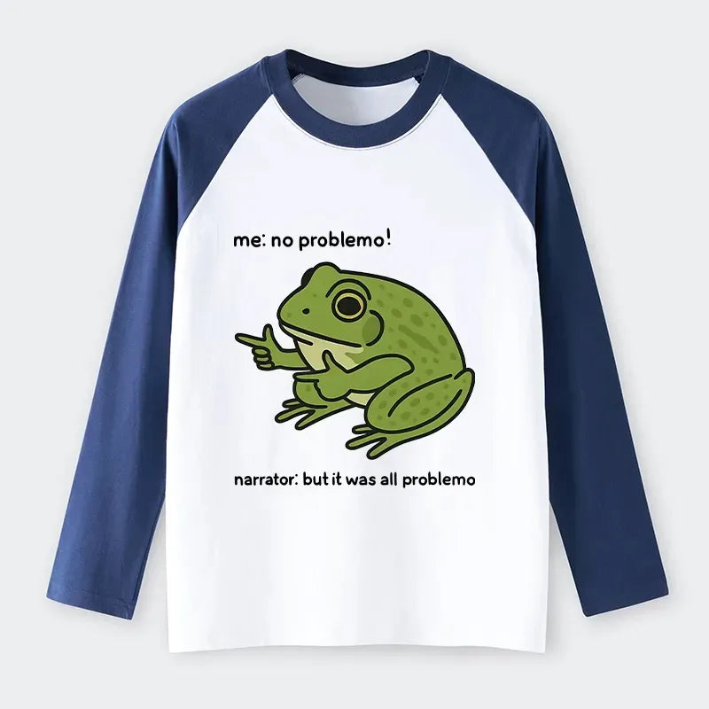 Stupid Frog Meme Raglan Long Sleeve