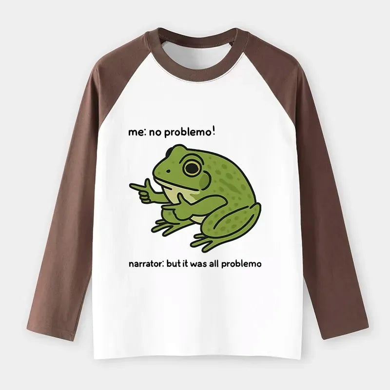 Stupid Frog Meme Raglan Long Sleeve