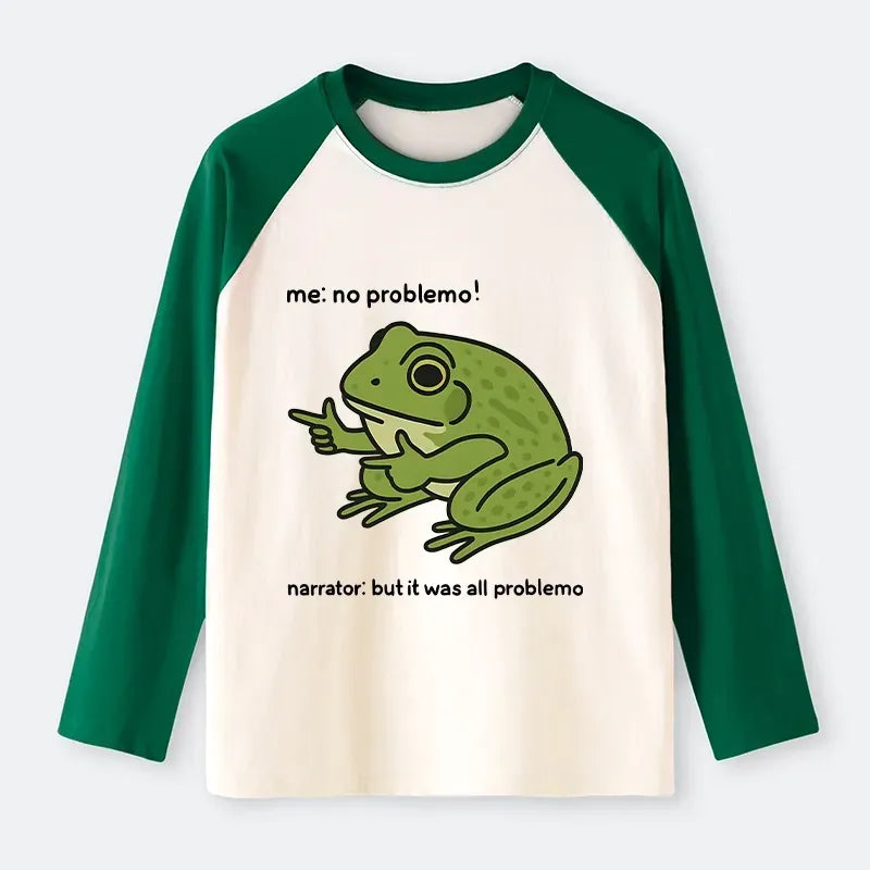 Stupid Frog Meme Raglan Long Sleeve