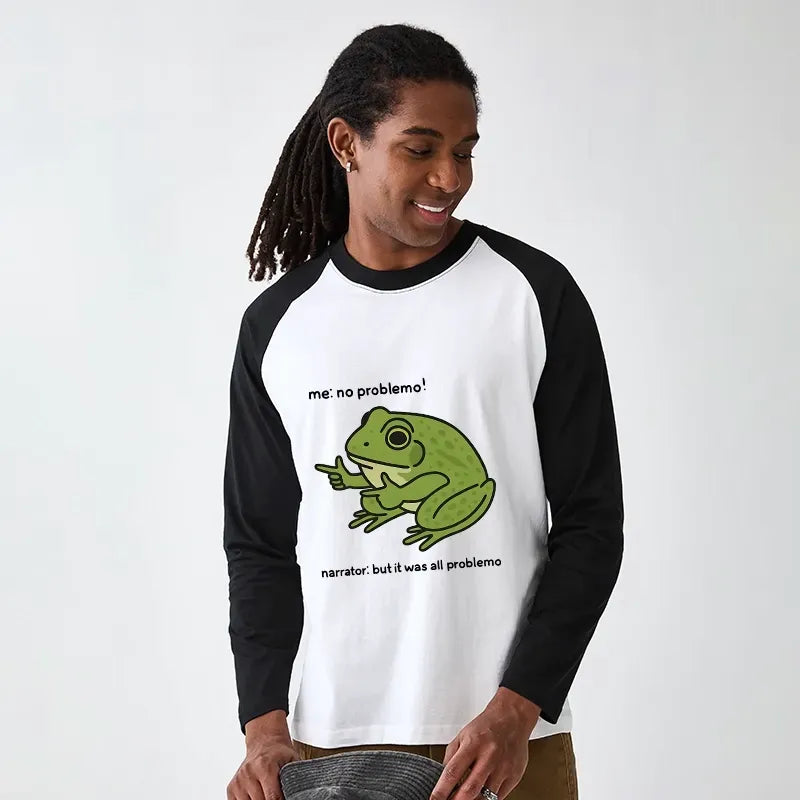 Kyoto-Lion Stupid Frog Meme Raglan Long Sleeve T-shirt