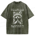 Kyoto-Lion Something's Going On Raccoon Washed T-Shirt