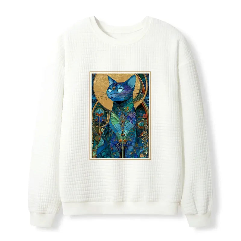 unisex cat sweatshirt for street style