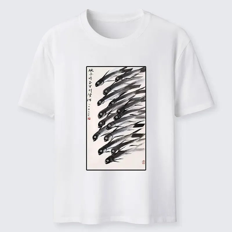 Japanese Ink Fish Art Unisex T-Shirt