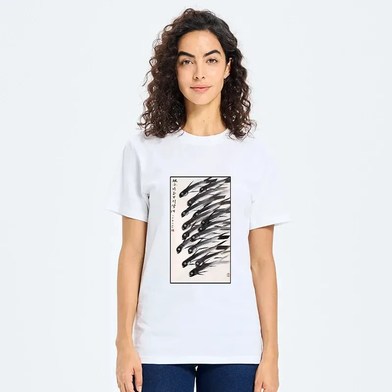 Japanese Ink Fish Art Unisex T-Shirt