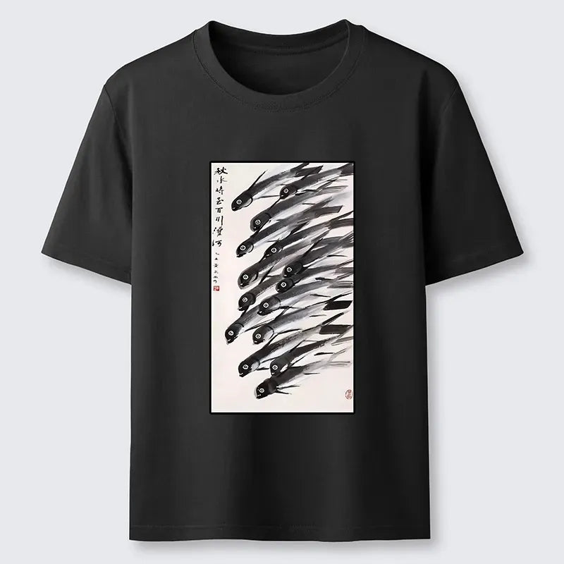 Japanese Ink Fish Art Unisex T-Shirt