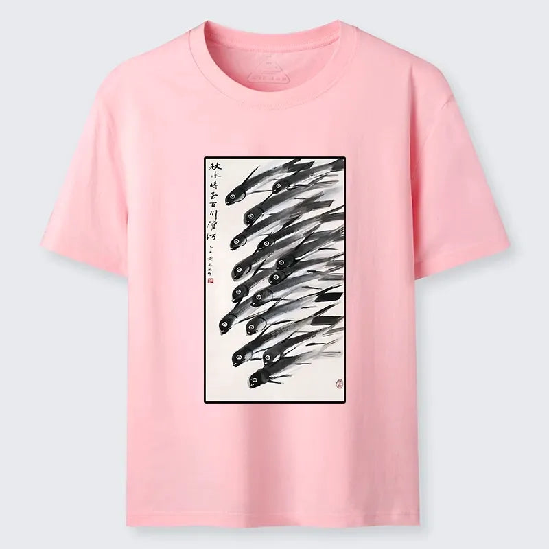 Japanese Ink Fish Art Unisex T-Shirt