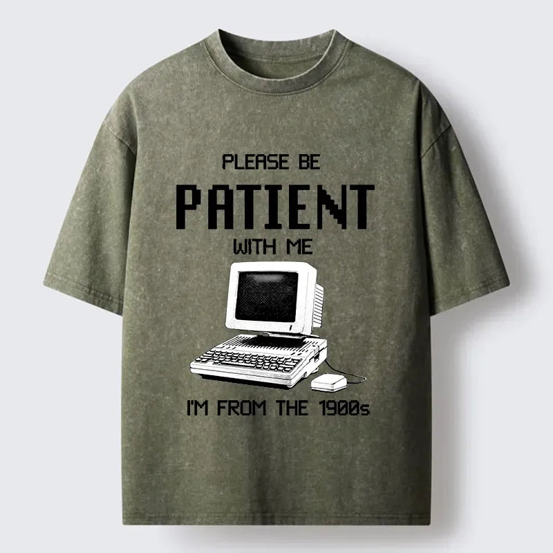 Kyoto-Lion Slow Tech Funny Meme Washed T-Shirt