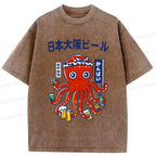 Vintage Ukiyo-e Octopus Washed T-Shirt
