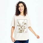 Kyoto-Lion Fluffy Cotton Cat Art Washed T-Shirt