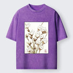 Kyoto-Lion Fluffy Cotton Cat Art Washed T-Shirt