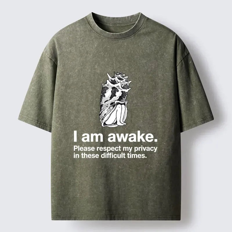 Kyoto-Lion Please Respect My Privacy Meme Washed T-Shirt