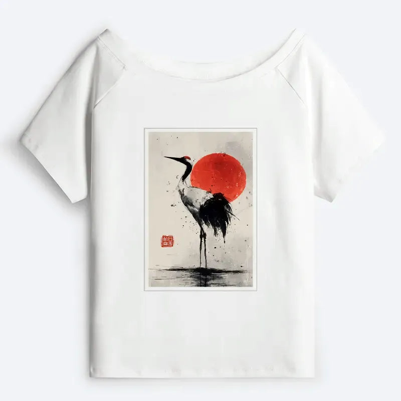 Japanese Red-crowned Crane T-Shirt for Women