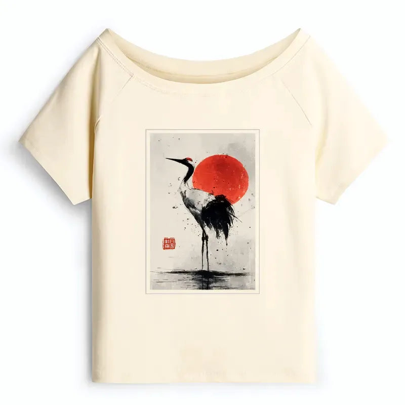 Japanese Red-crowned Crane T-Shirt for Women