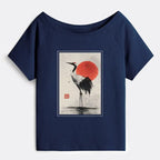 Japanese Red-crowned Crane T-Shirt for Women