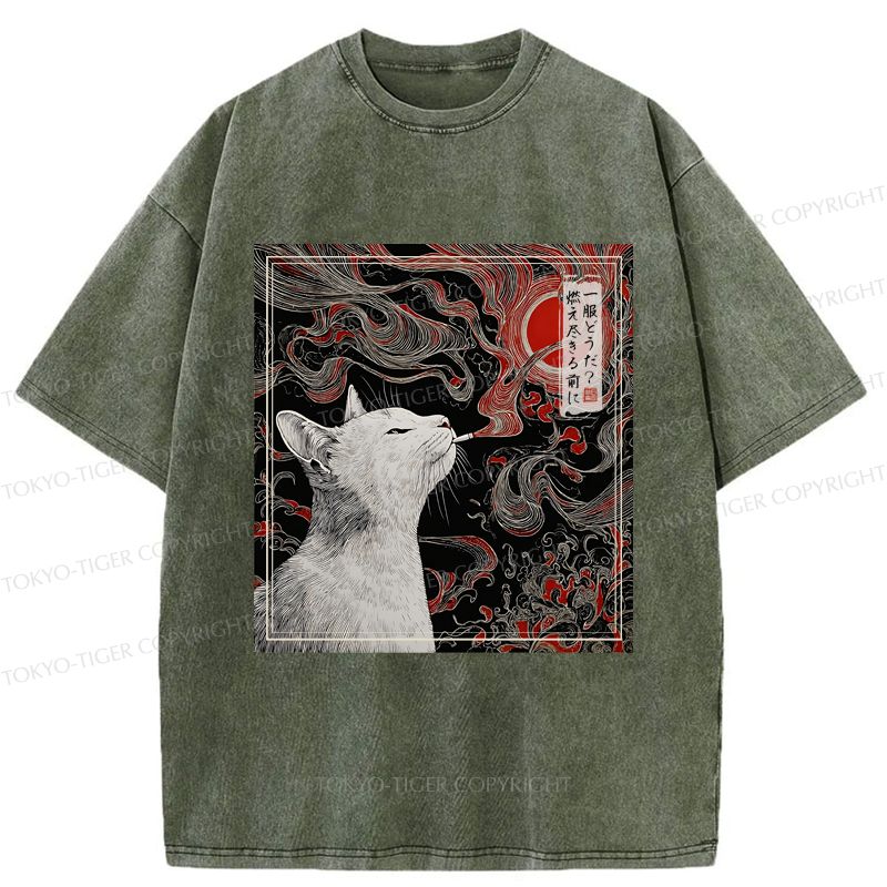 Vintage Japanese Smoking Cat Tee