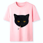 Japanese smoking cat t-shirt best seller