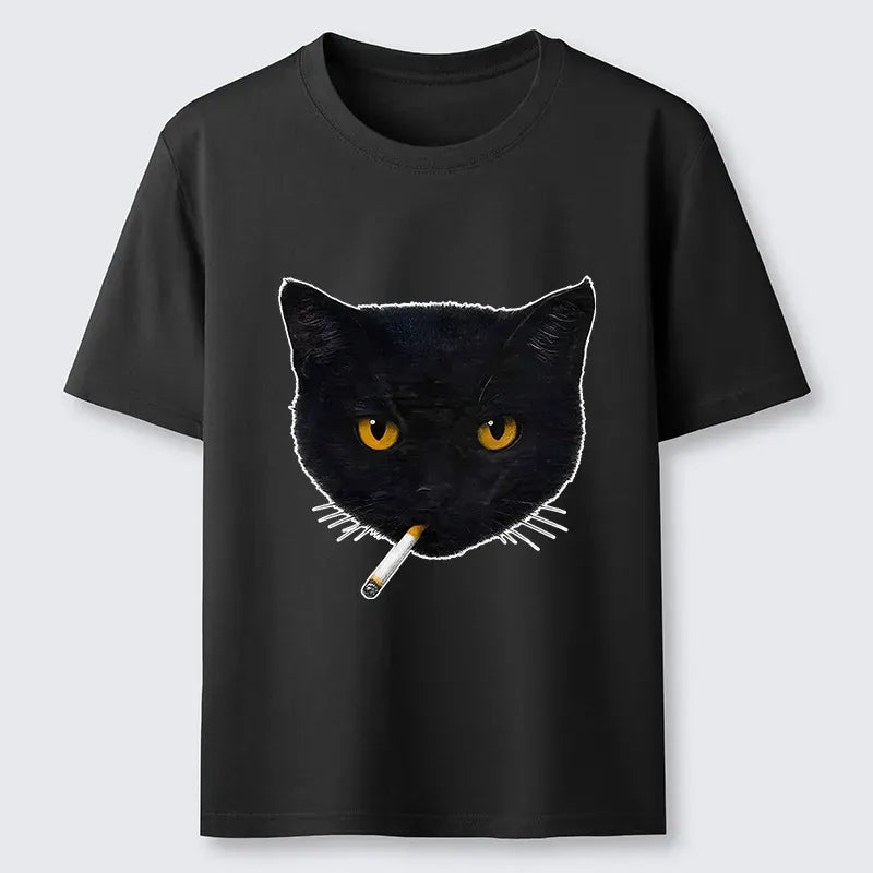 Japanese smoking cat t-shirt best seller