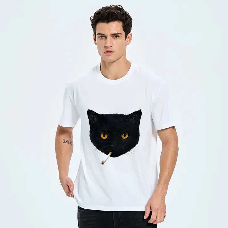 Japanese smoking cat t-shirt best seller