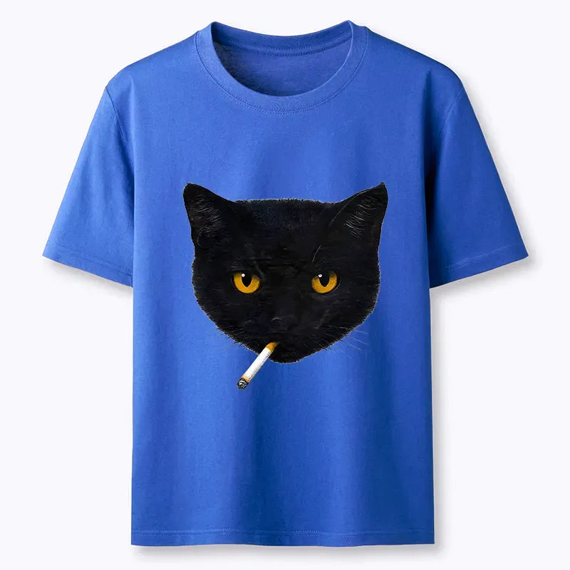Funny smoking cat shirt for streetwear