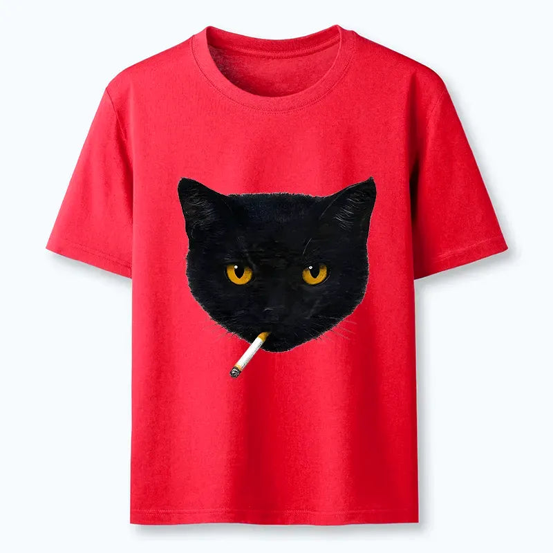 Funny smoking cat shirt for streetwear