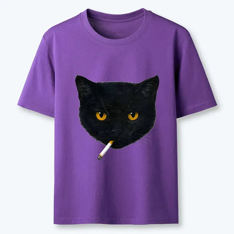 Japanese smoking cat t-shirt best seller
