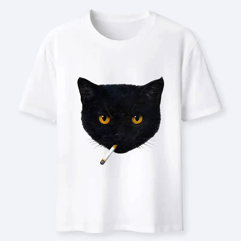 Funny smoking cat shirt for streetwear