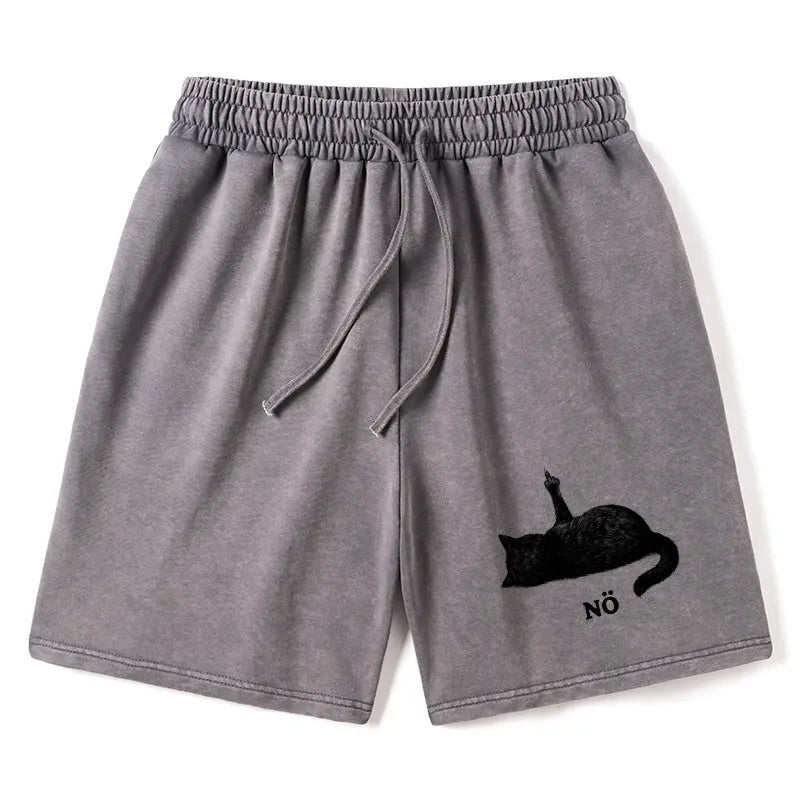 Kyoto-Lion Cat Refused Washed Shorts