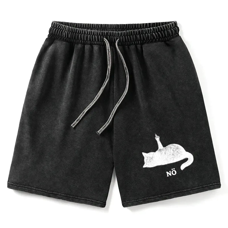Kyoto-Lion Cat Refused Washed Shorts