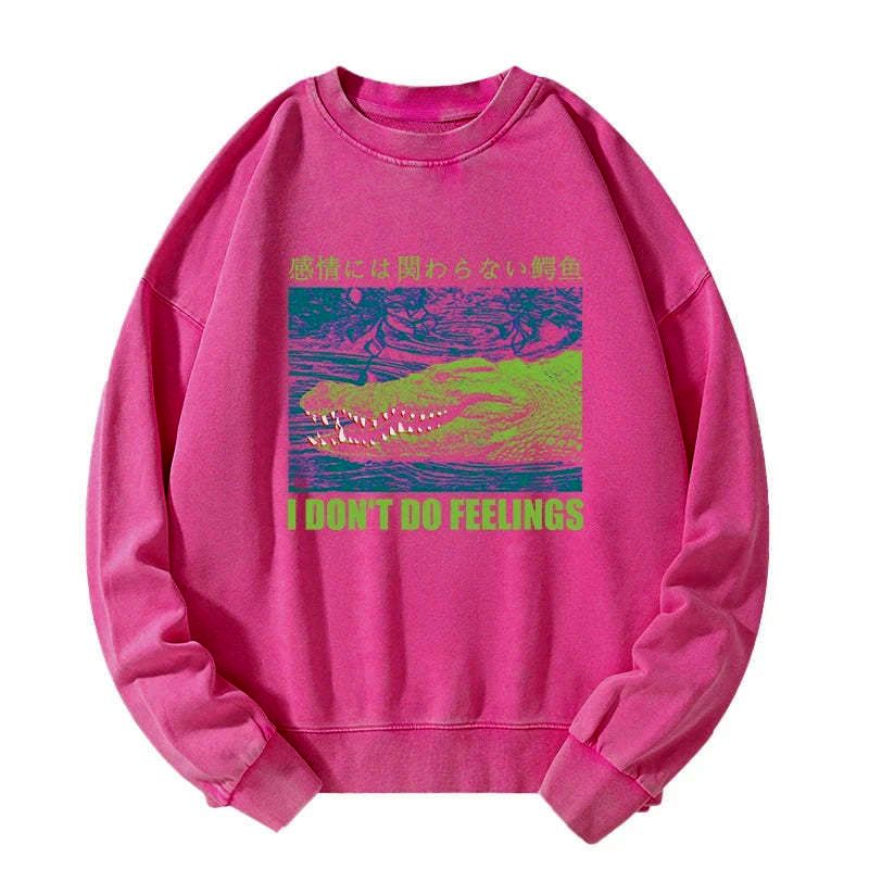 kyoto lion emotionless crocodile washed sweatshirt