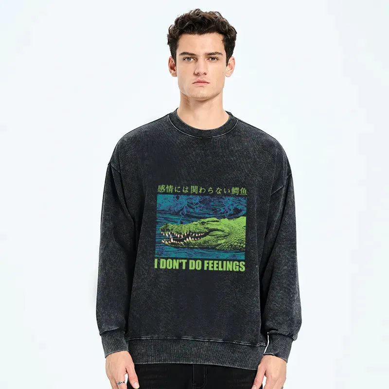 kyoto lion emotionless crocodile washed sweatshirt