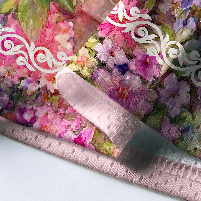 Kyoto-Lion White Cat And Blooms Mesh Jersey