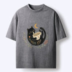 cute black cat eating noodle t-shirt