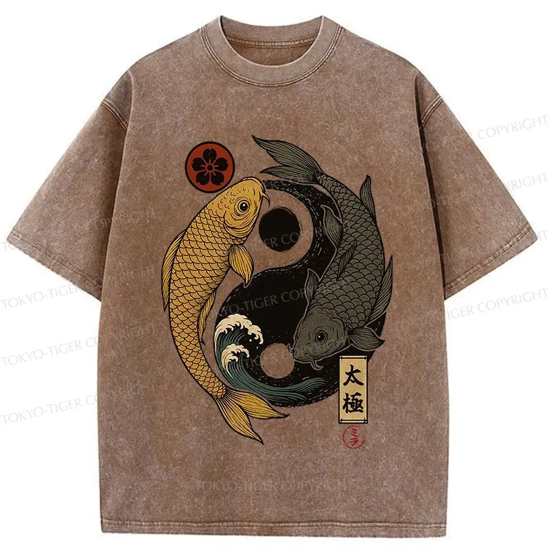 Vintage Yin Yang Koi Washed T-Shirt