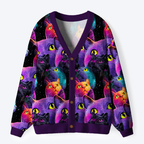 Cosmic Cat Cardigan Sweater Gift for Her