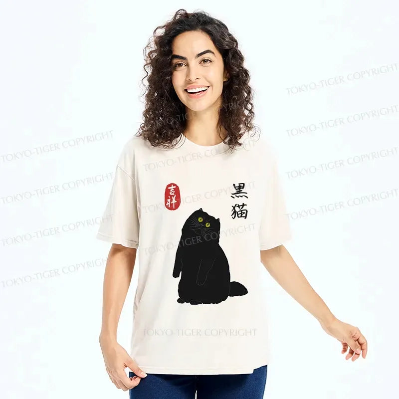 unisex japanese cat tee everyday wear