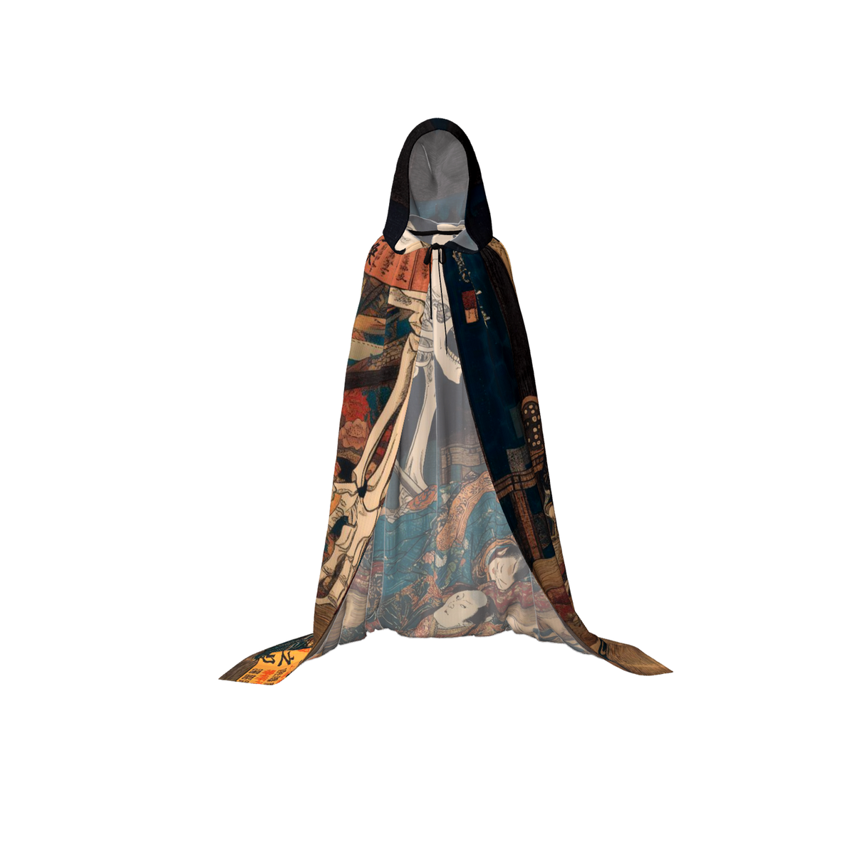 Kyoto-Lion Ukiyoe Skeleton Yokai Holiday Cloak