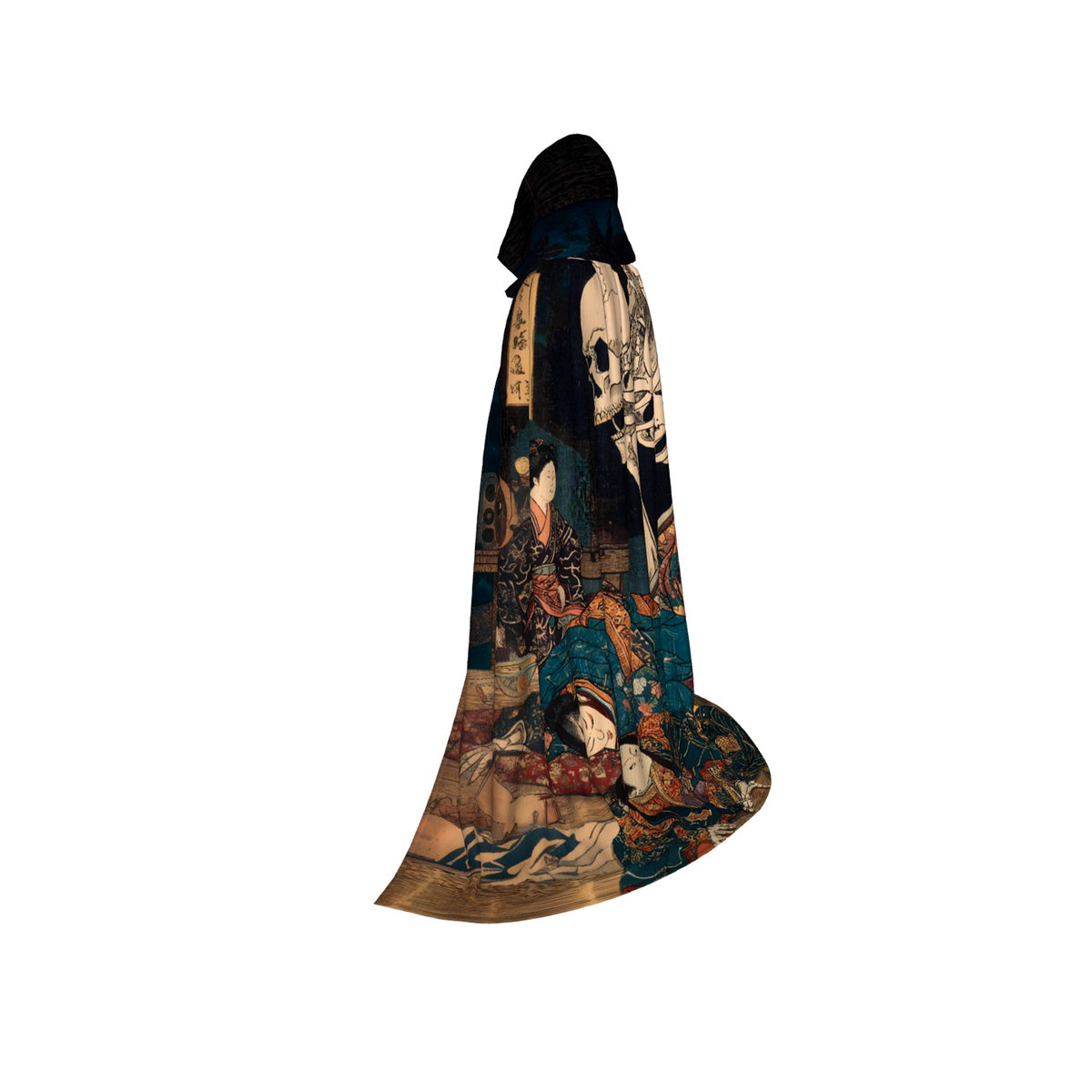 Kyoto-Lion Ukiyoe Skeleton Yokai Holiday Cloak
