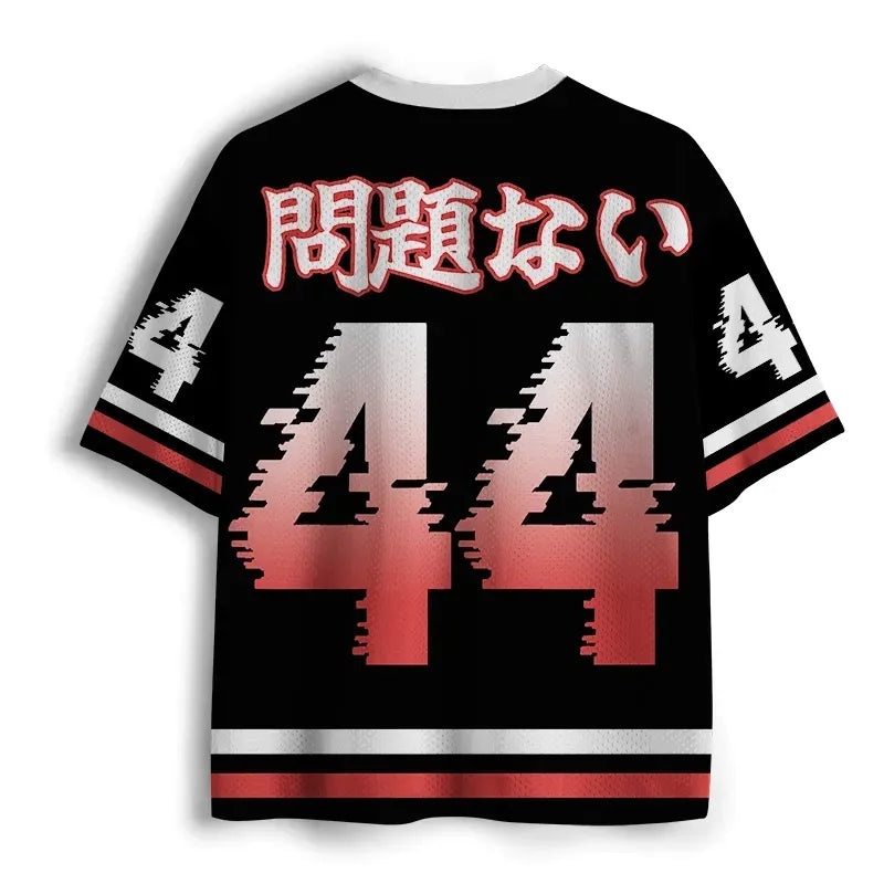 Kanji Sayings Mesh Jersey for Fitness