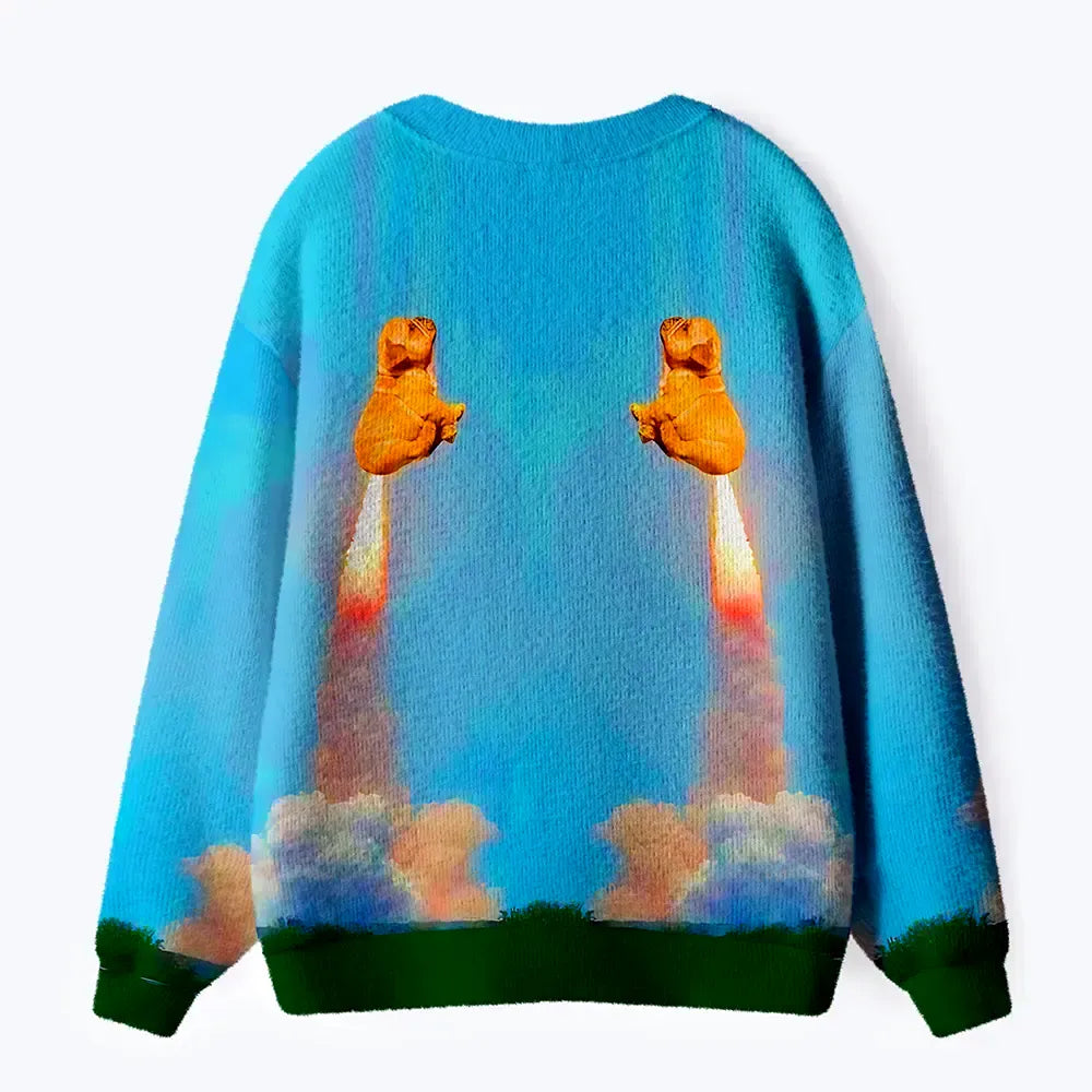 Japanese funny dog cardigan sweater for daily wear