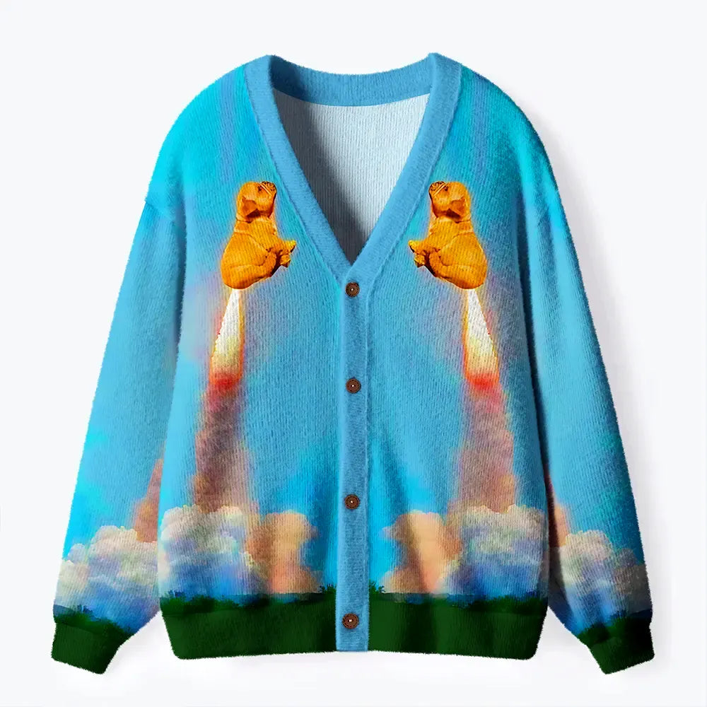 Kyoto Lion unisex soft cardigan for streetwear