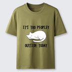 Kyoto-Lion Funny Meme Quiet Lazy Cat Minimal Line Art Classic T-Shirt