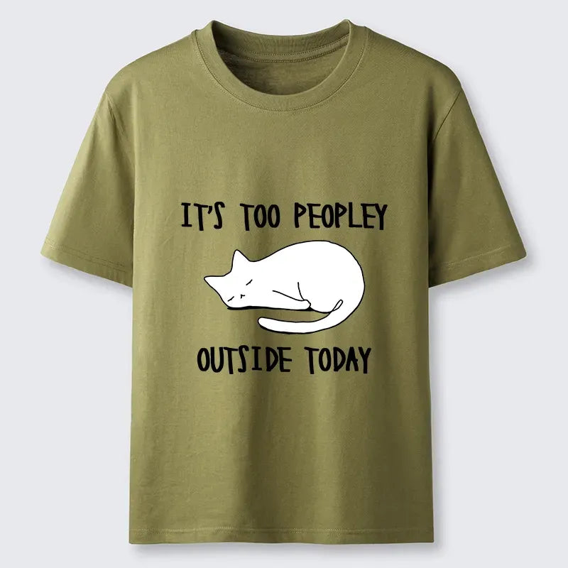 Kyoto-Lion Funny Meme Quiet Lazy Cat Minimal Line Art Classic T-Shirt