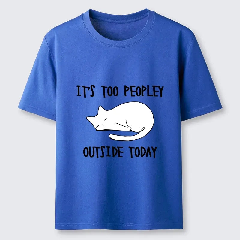 funny lazy cat minimal line art t-shirt