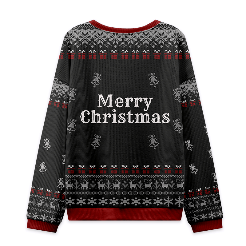 retro japanese lion christmas crewneck for men