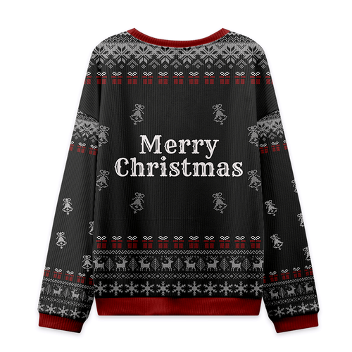 retro japanese lion christmas crewneck for men