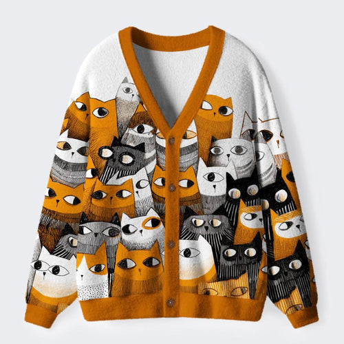 japanese vintage cat cardigan sweater