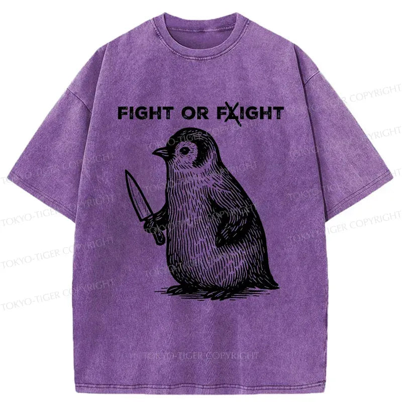 Funny Japanese Penguin Washed T-Shirt